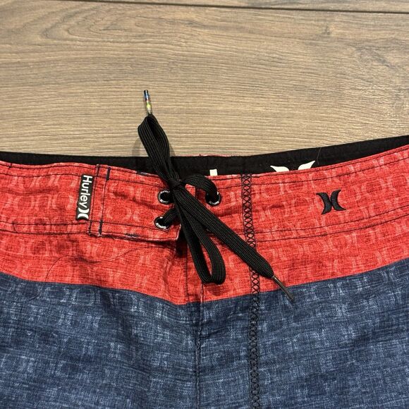 Hurley Board Shorts Swim Trunks Men’s 32 American Flag Phantom Unlined Red Blue - Picture 4 of 6
